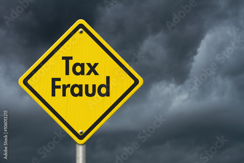 Yellow Tax Fraud Highway Road Sign