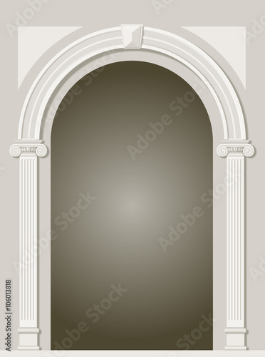 Classic antique arch portal with columns in vector graphics