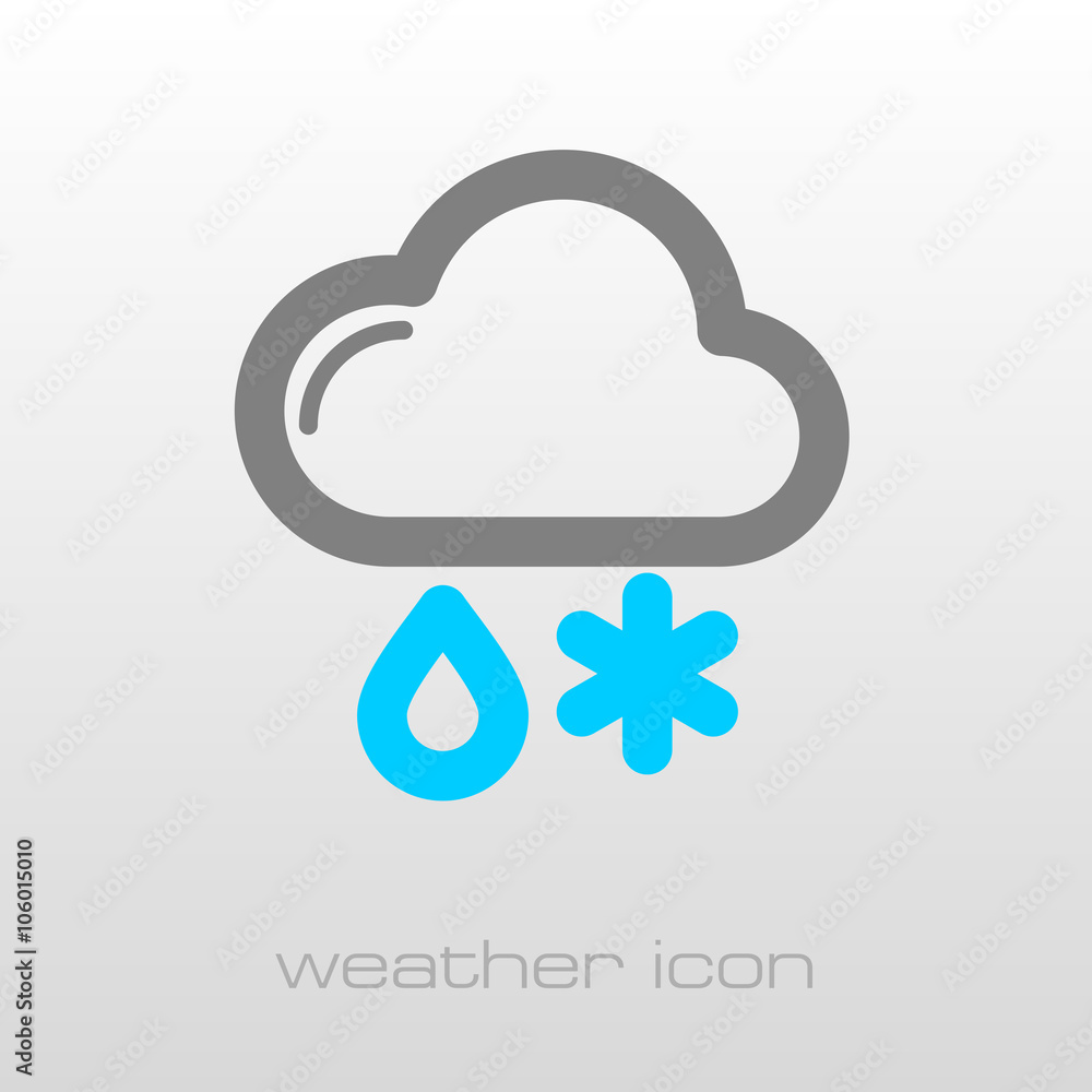 Cloud Snow Rain icon. Meteorology. Weather Cloud Snow Rain icon. Meteorology. Weather