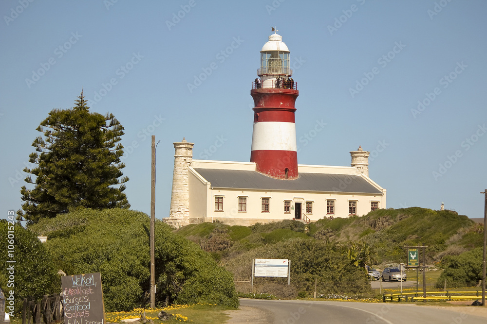 Lighthouse of Cape Agulhas (South Africa): The southernmost poin