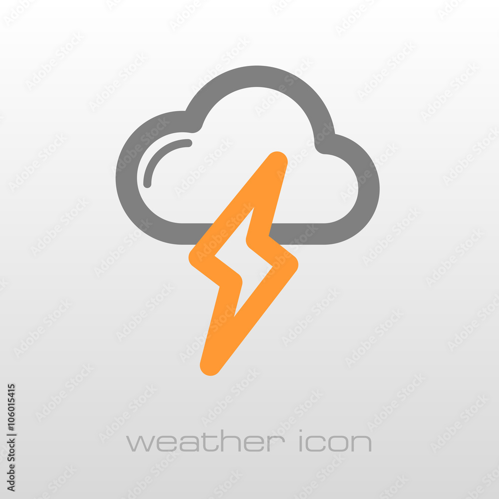 Fototapeta premium Cloud Lightning icon. Meteorology. Weather