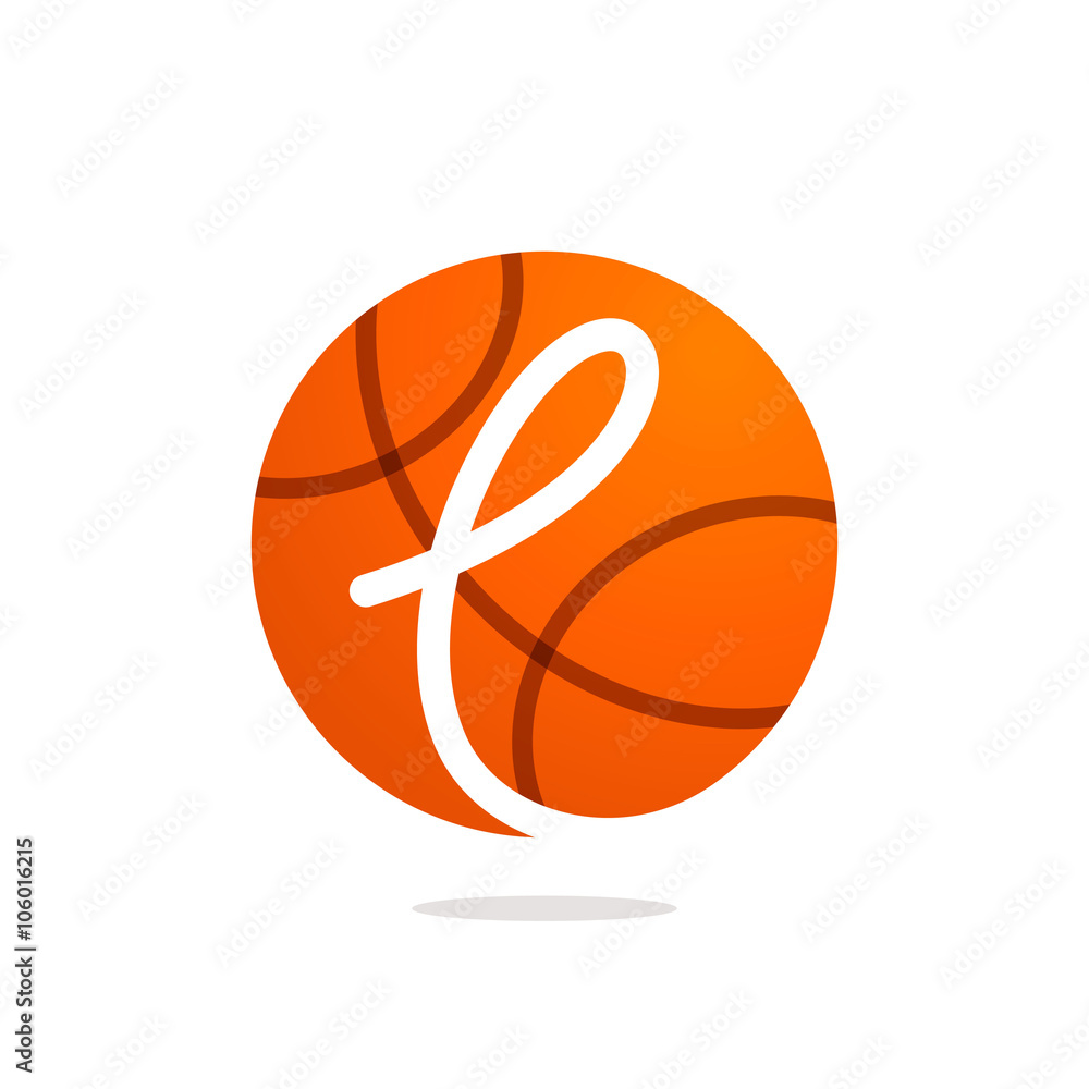 L letter logo with basketball ball. Stock-Vektorgrafik | Adobe Stock