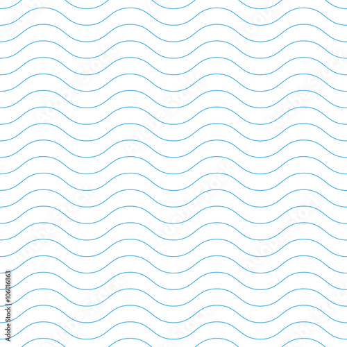 Wave Blue Pattern. Sea Background in Vector