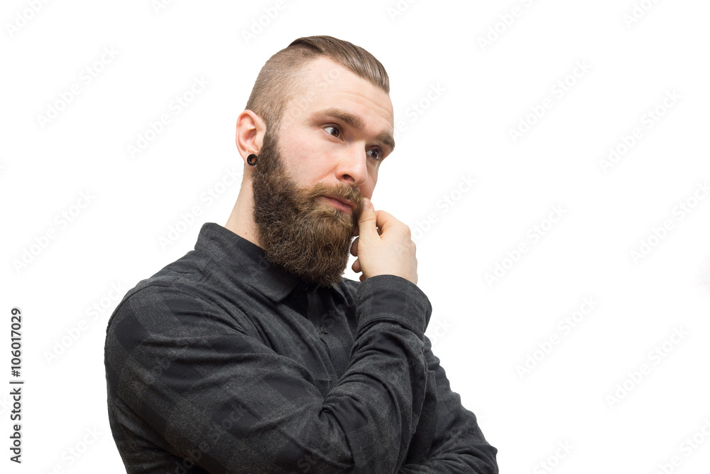 bearded man on a white background bearded man on a white background