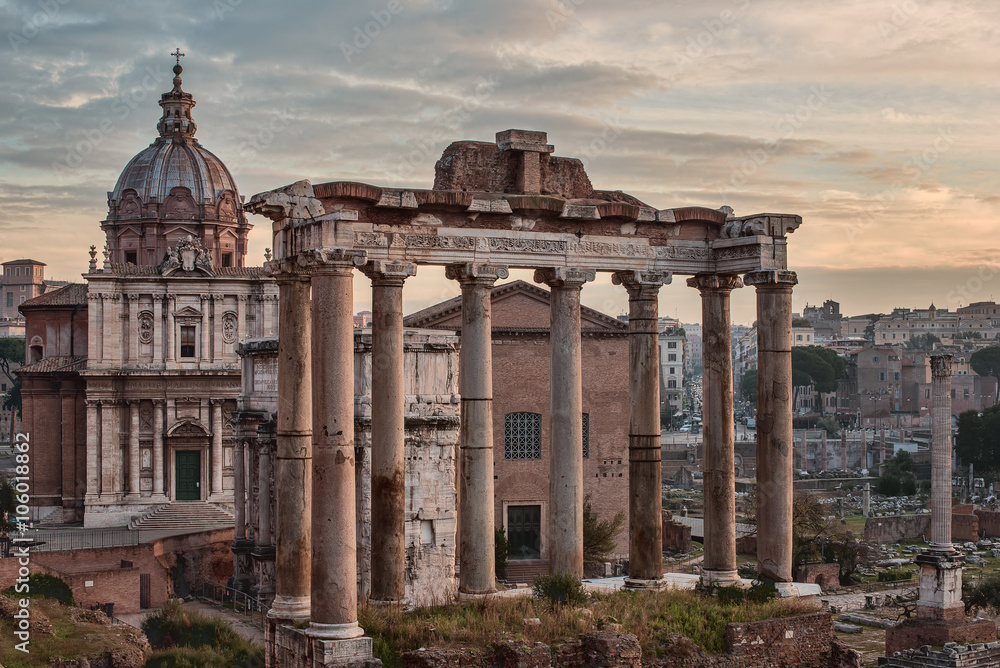 Rome, Italy: The Roman Forum, Santi Luca e Martina Church
