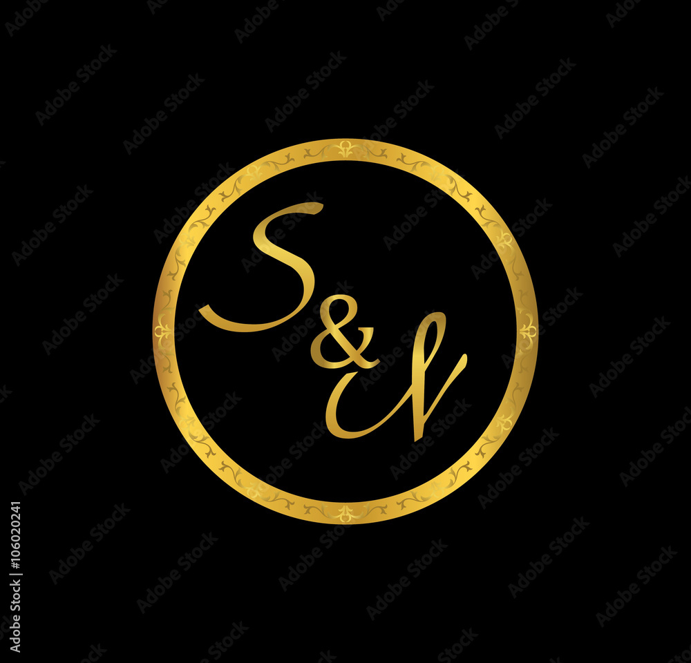 SN initial wedding in golden ring SN initial wedding in golden ring