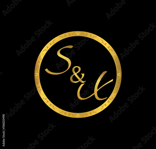 SX initial wedding in golden ring