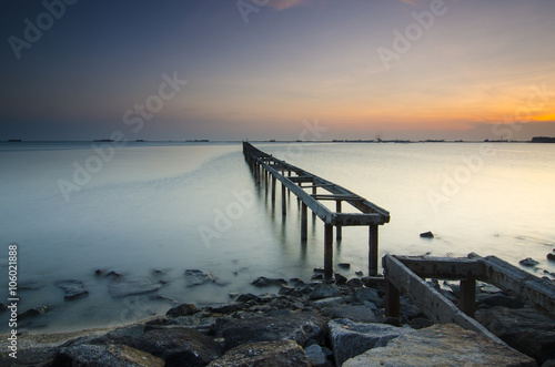 Beautiful Sunrise view at fisherman jetty