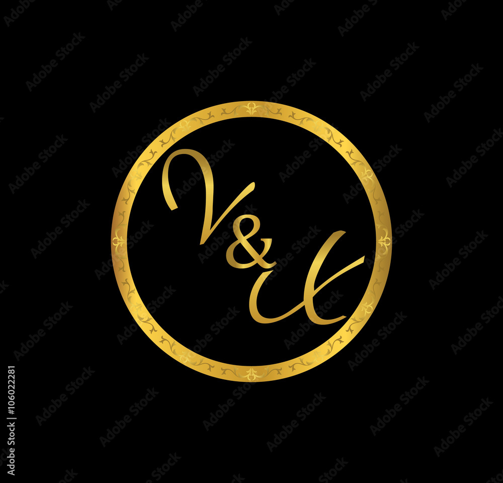 Obraz premium VX initial wedding in golden ring