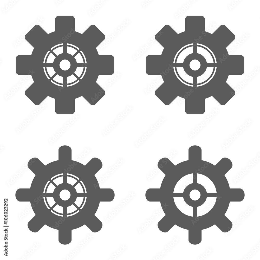Set of abstract vector icons - gears Set of abstract vector icons - gears