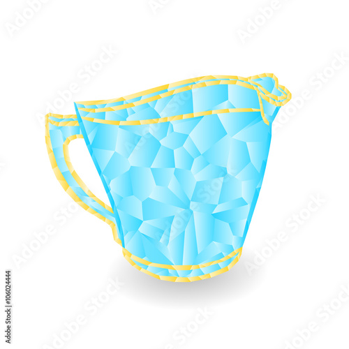 Milk jug polygons part of porcelain vector illustration