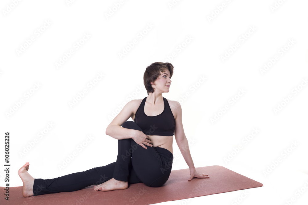 sport yoga woman isolated
