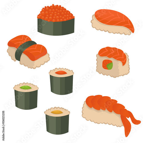 Vector set of sushi