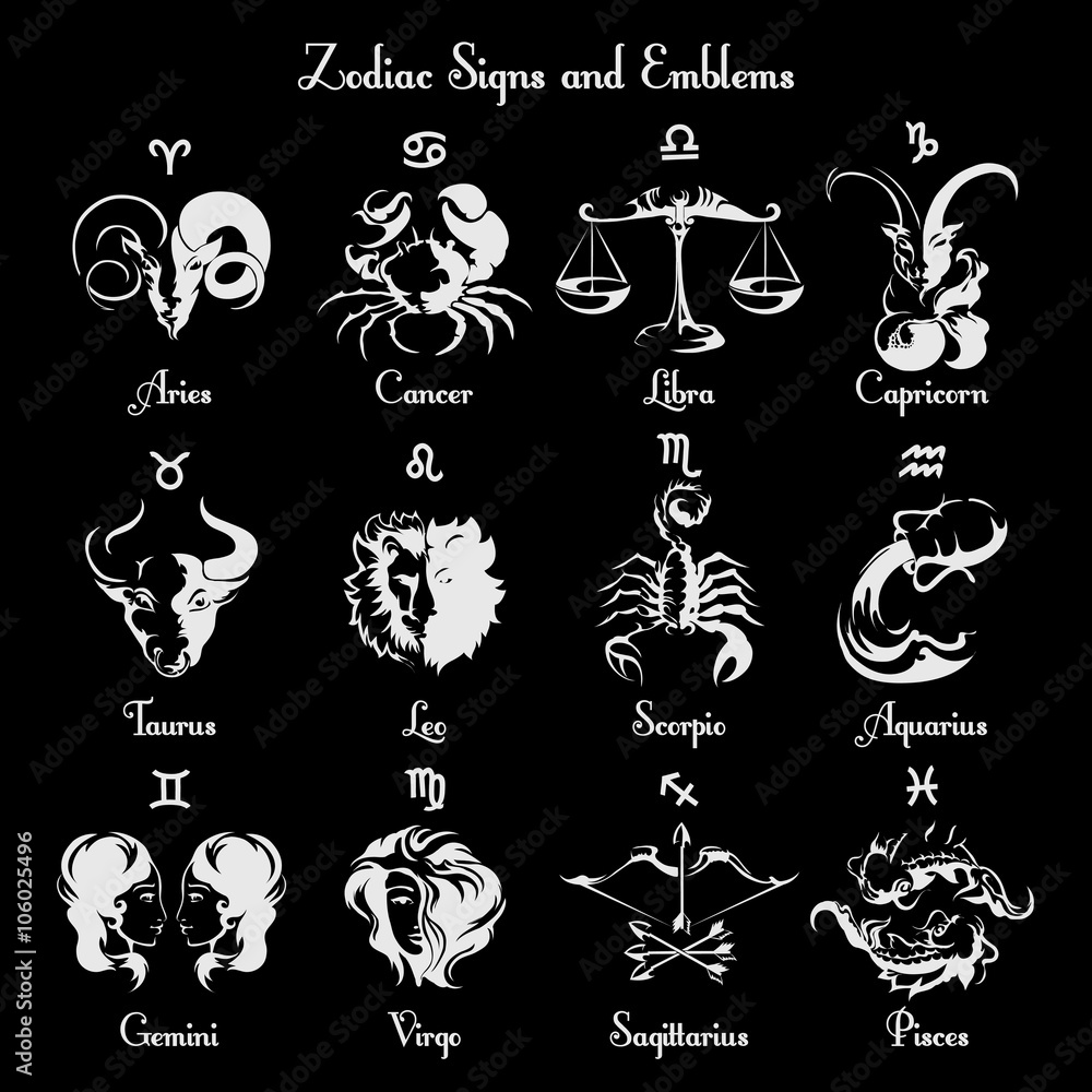 Zodiac symbols and signs