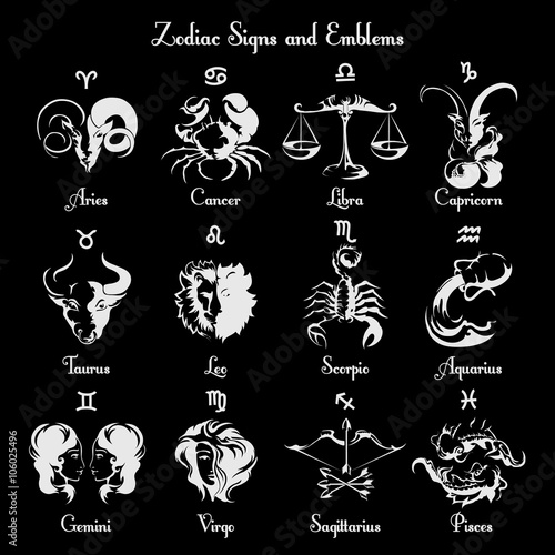 Zodiac symbols and signs