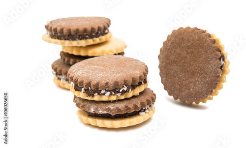 Sandwich cookies with chocolate
