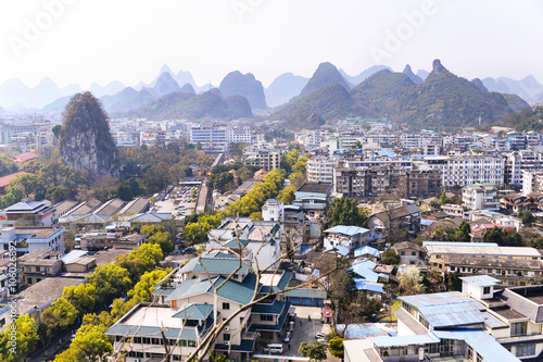 Panoramic view of Guilin city, China