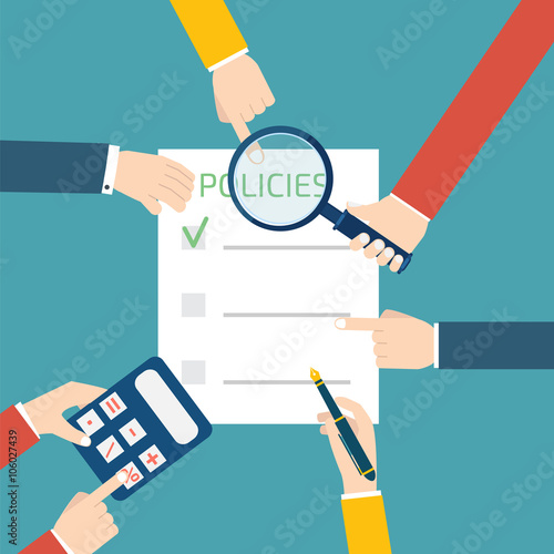 policies concept with hands