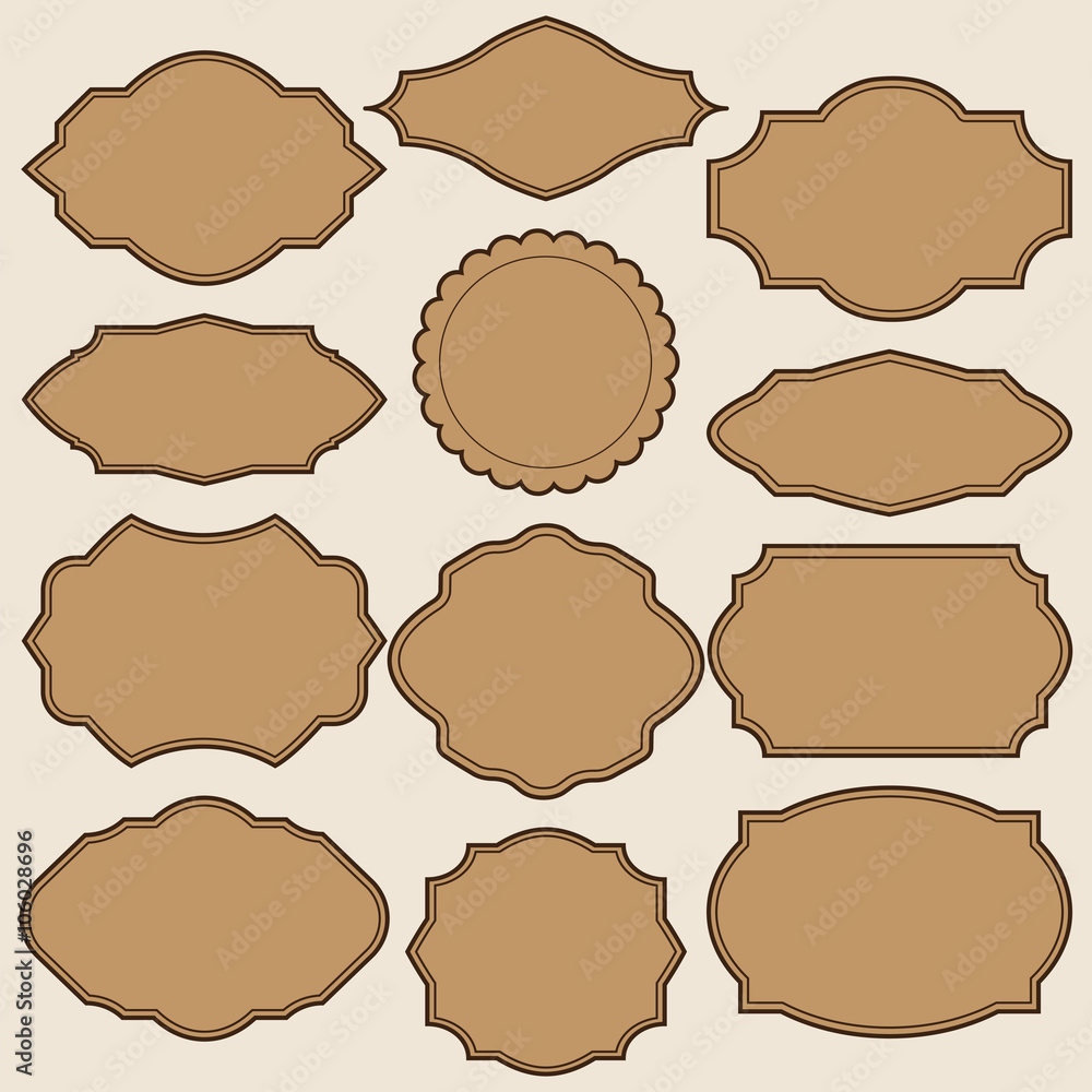 Fototapeta premium Set of blank retro vintage badges and labels