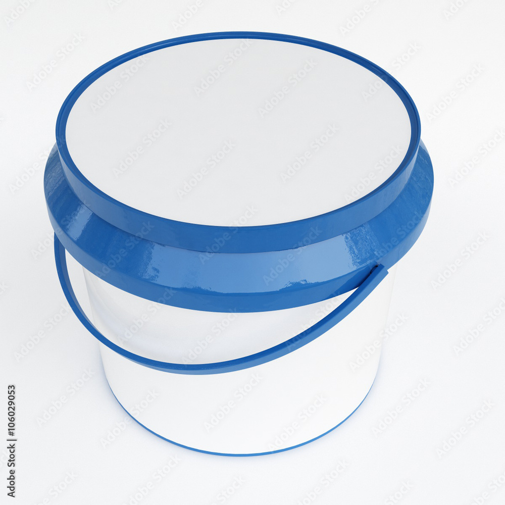 Plastic bucket on white background Plastic bucket on white background