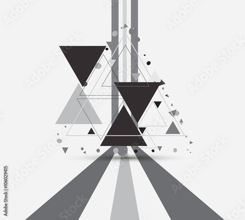 Vector abstract background with triangle and line