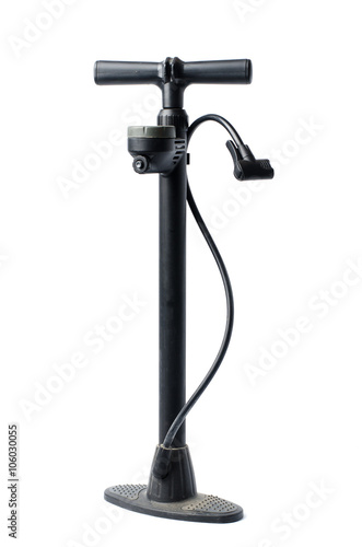 Bicycle air pump on white background