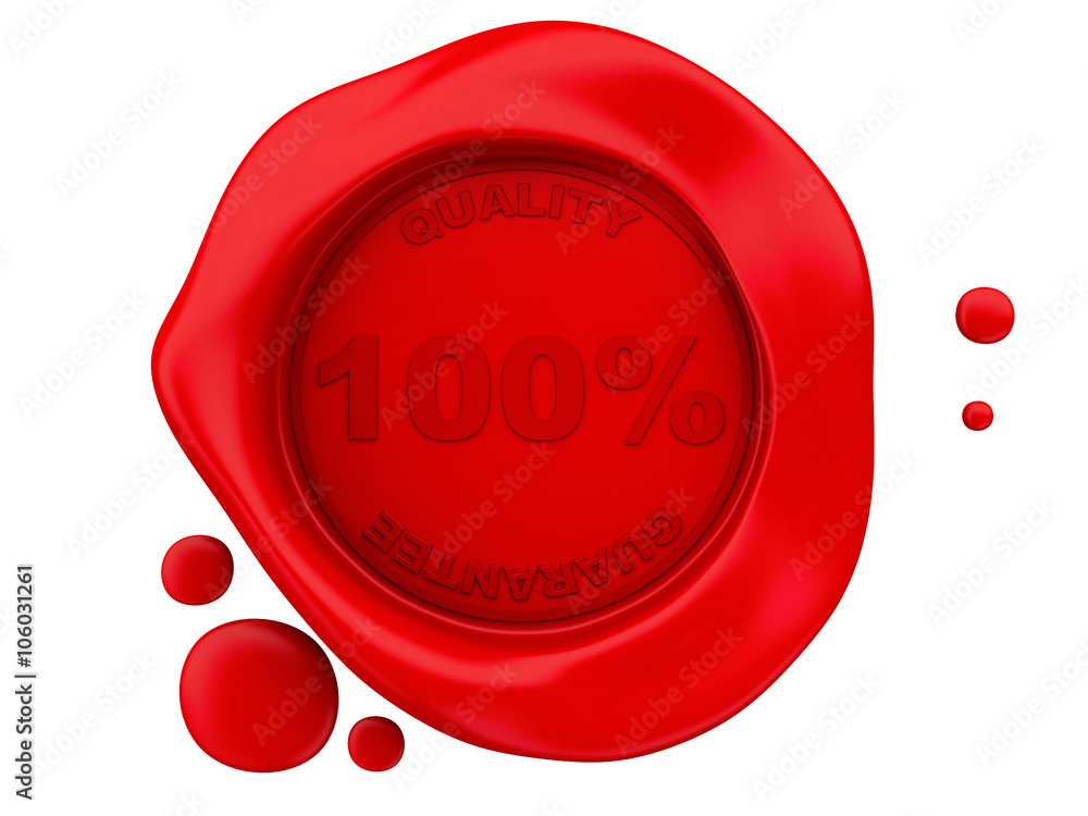 3D red wax seal on white background 3D red wax seal on white background
