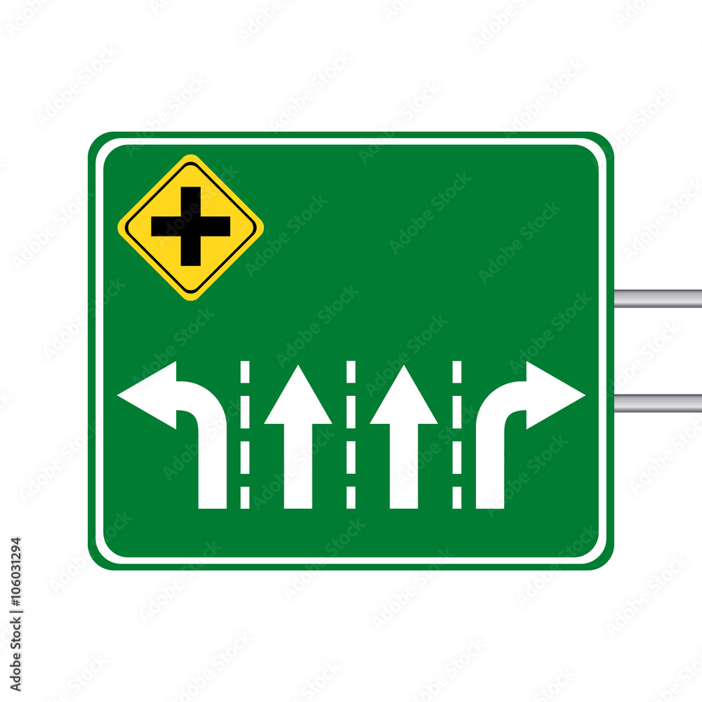 Blank arrow sign for intersection Blank arrow sign for intersection