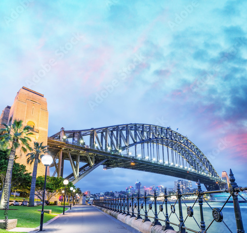 Sydney Harbour Bridge with a beautiful sunset, NSW - Australia