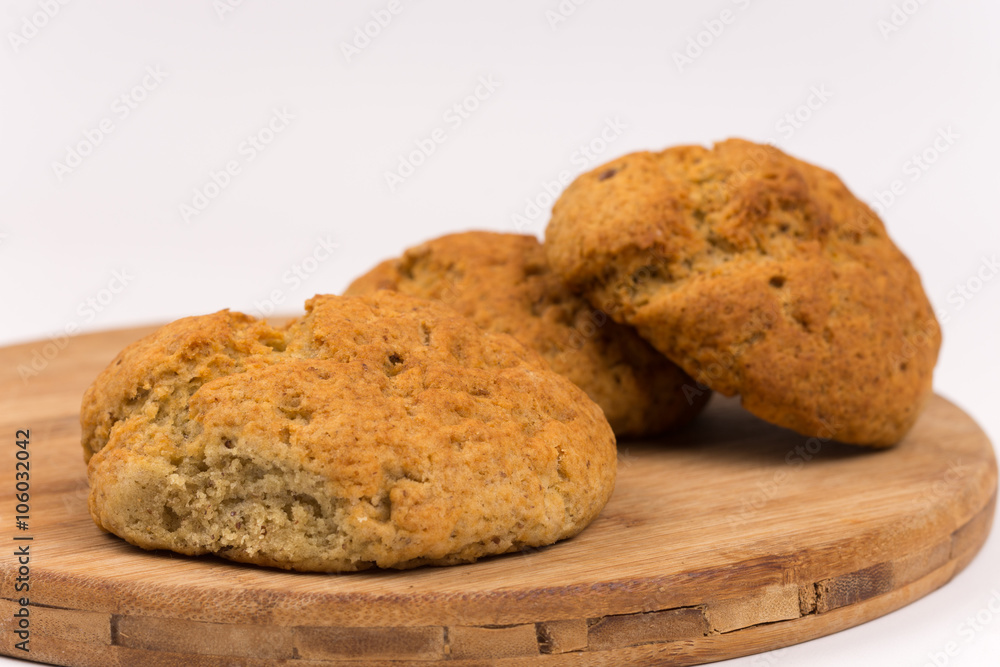 Bread loaf on wooden board Bread loaf on wooden board