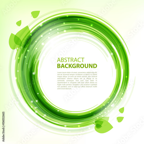 Green abstract vector background. Round eco design. Abstract background for business presentations. Vector.