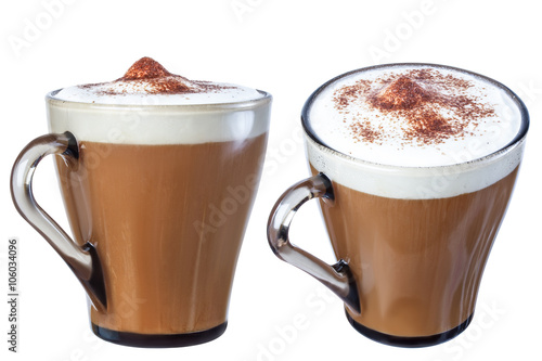 Fotografia Coffee cappuccino chocolate chip , isolate on a white background