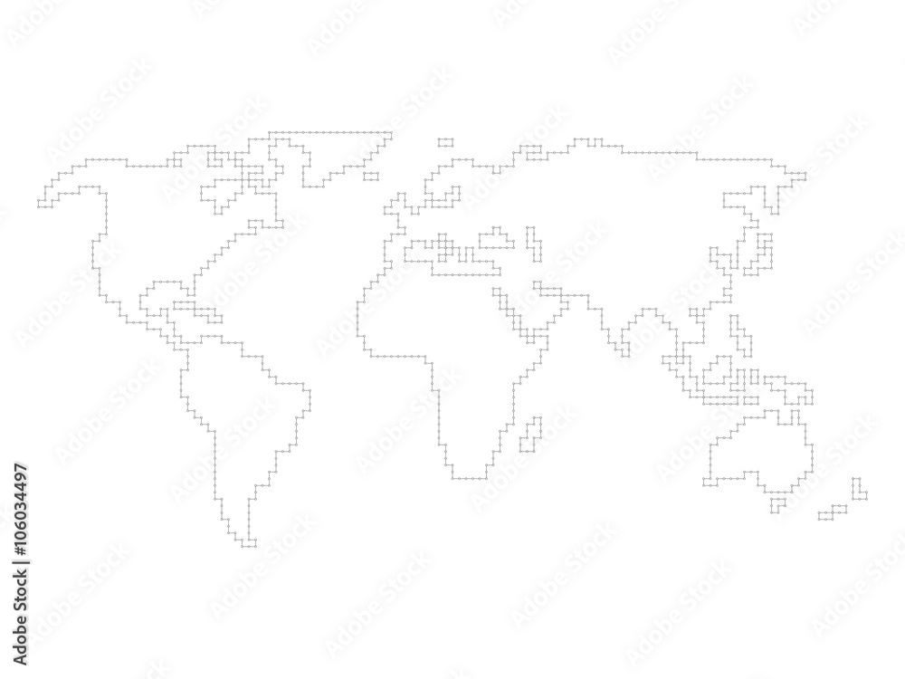 Vector world map - angular outline