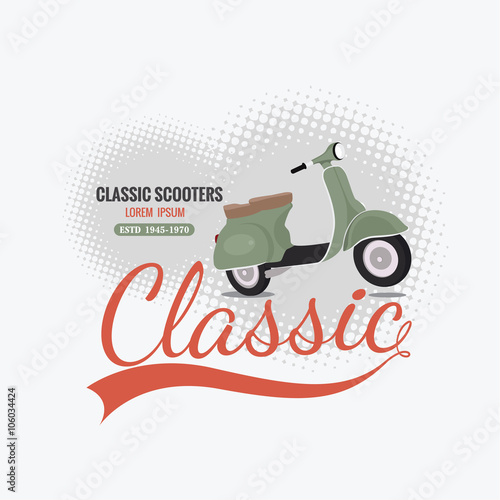classic scooter vintage banner vector design