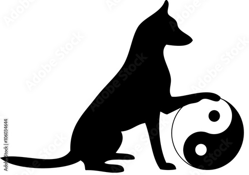 Hund mit Yin und Yang