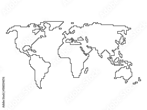 Vector world map - angular outline