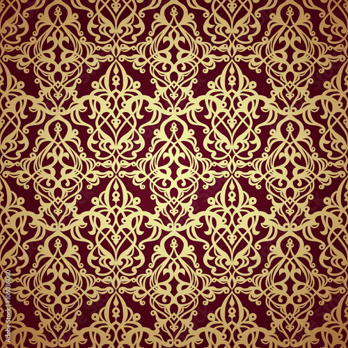 Seamless pattern with paisleyTraditional oriental filigree ornament.