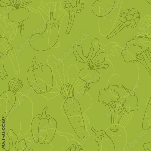 Seamless green vegetables background