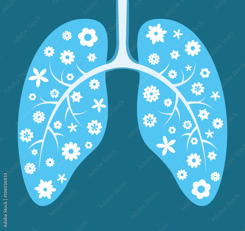 Healthy lungs. Cartoon vector illustration Stock Vector | Adobe Stock