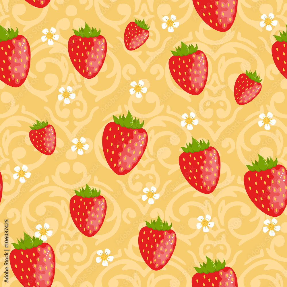 Vector Seamless strawberries pattern Vector Seamless strawberries pattern