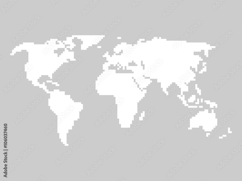 Pixelated world map Pixelated world map