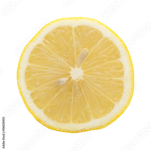 Half lemon isolated on white background concept