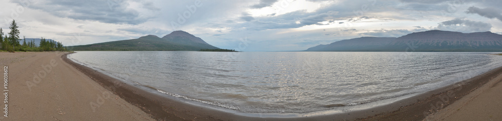 Lake panorama on the Putorana plateau.