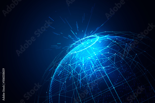 earth futuristic technology abstract background