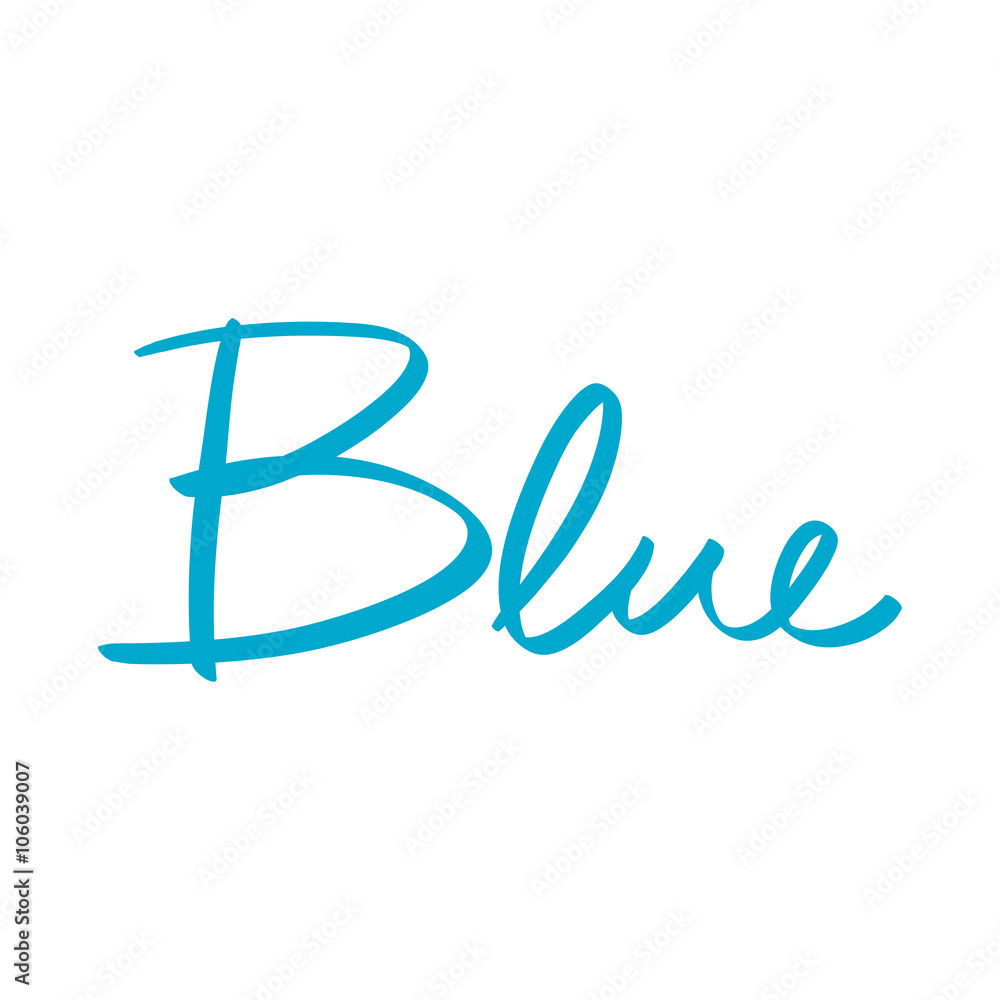 hand-written name of the color blue hand-written name of the color blue