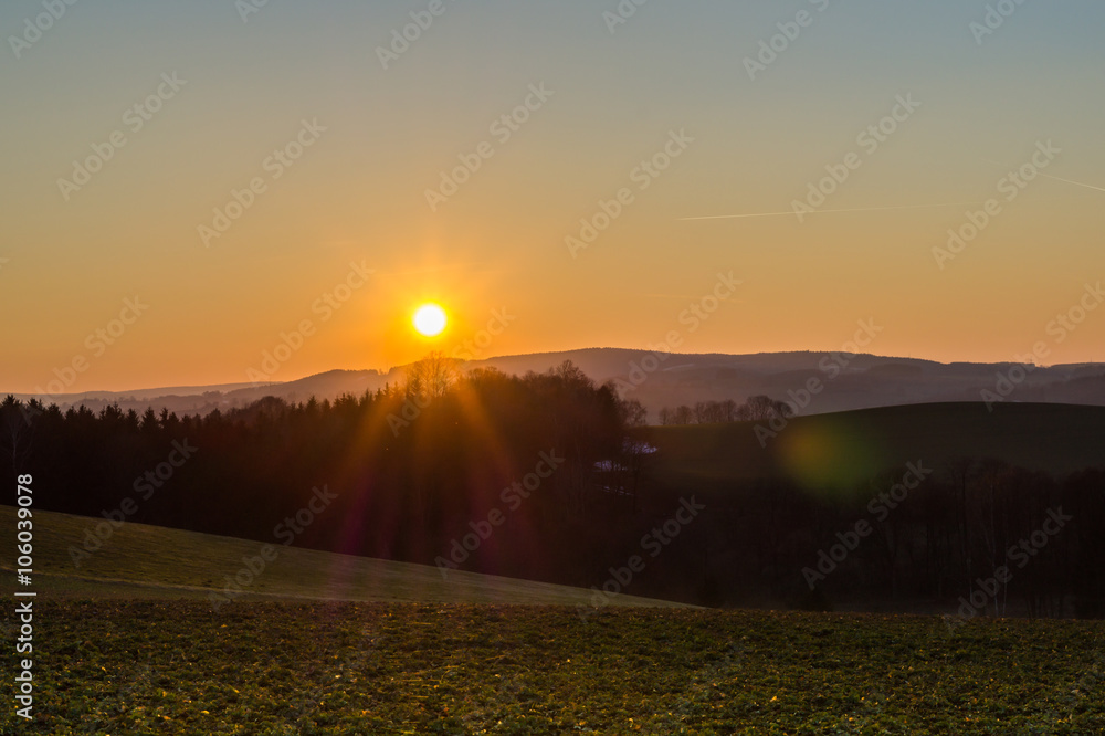 Erzgebirge Sonnenuntergang