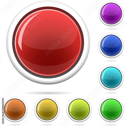 Vector set of varicolored spherical glossy buttons isolated on w Free Download Vector set of varicolored spherical glossy buttons isolated on w - GFXLoad