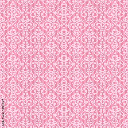 Vector seamless baroque damask luxury pink background
