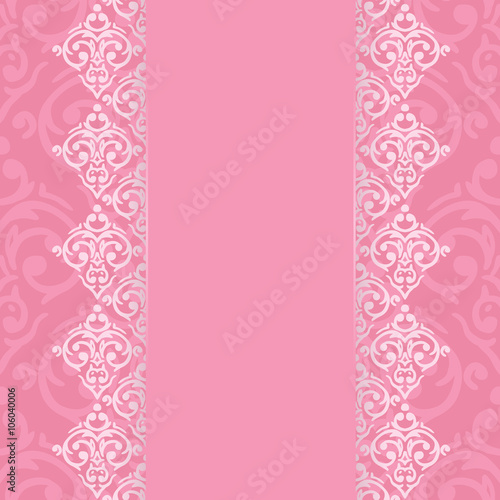 Vector seamless baroque damask luxury pink background