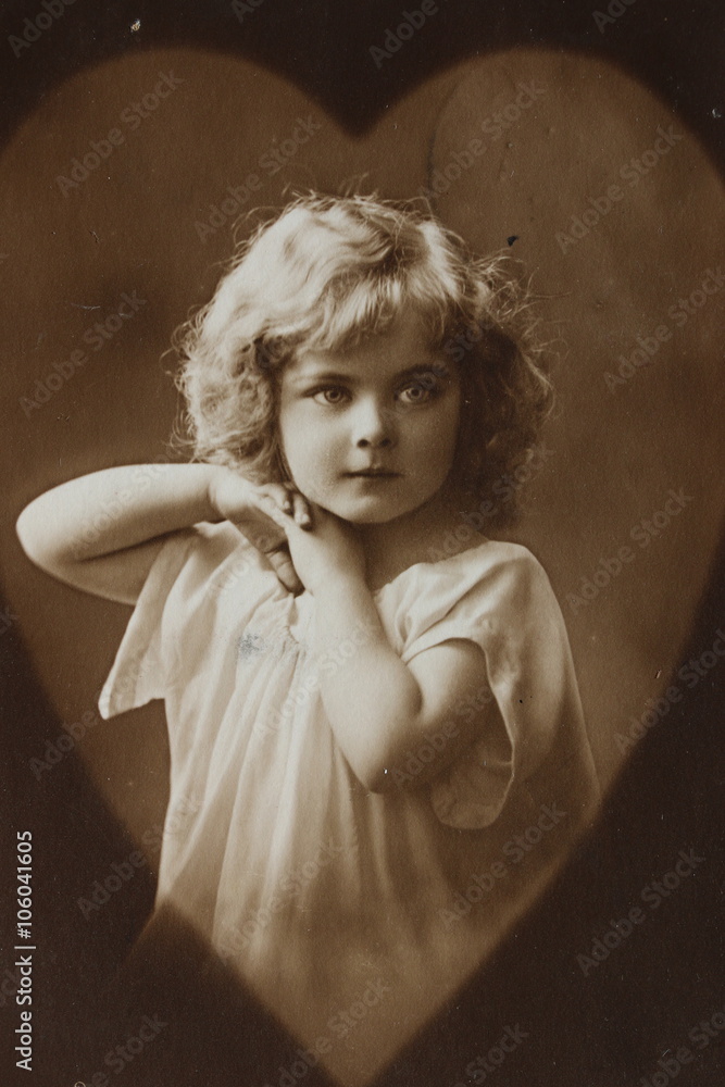 Historische Grußkarte um 1900, Thema Liebe StockFoto Adobe Stock